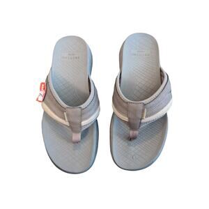 Earth Origins Boyd Mens Gray/Cream Sport Comfort Flip Flop Thong Sandals Sz 8 M